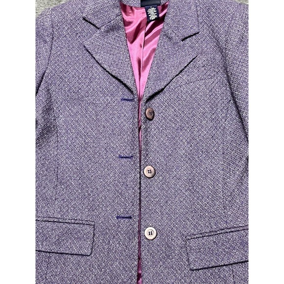 Hillard & Hanson Coat Women’s 4 Purple Tweed Wool Preppy Classic Workcore - Picture 5 of 11